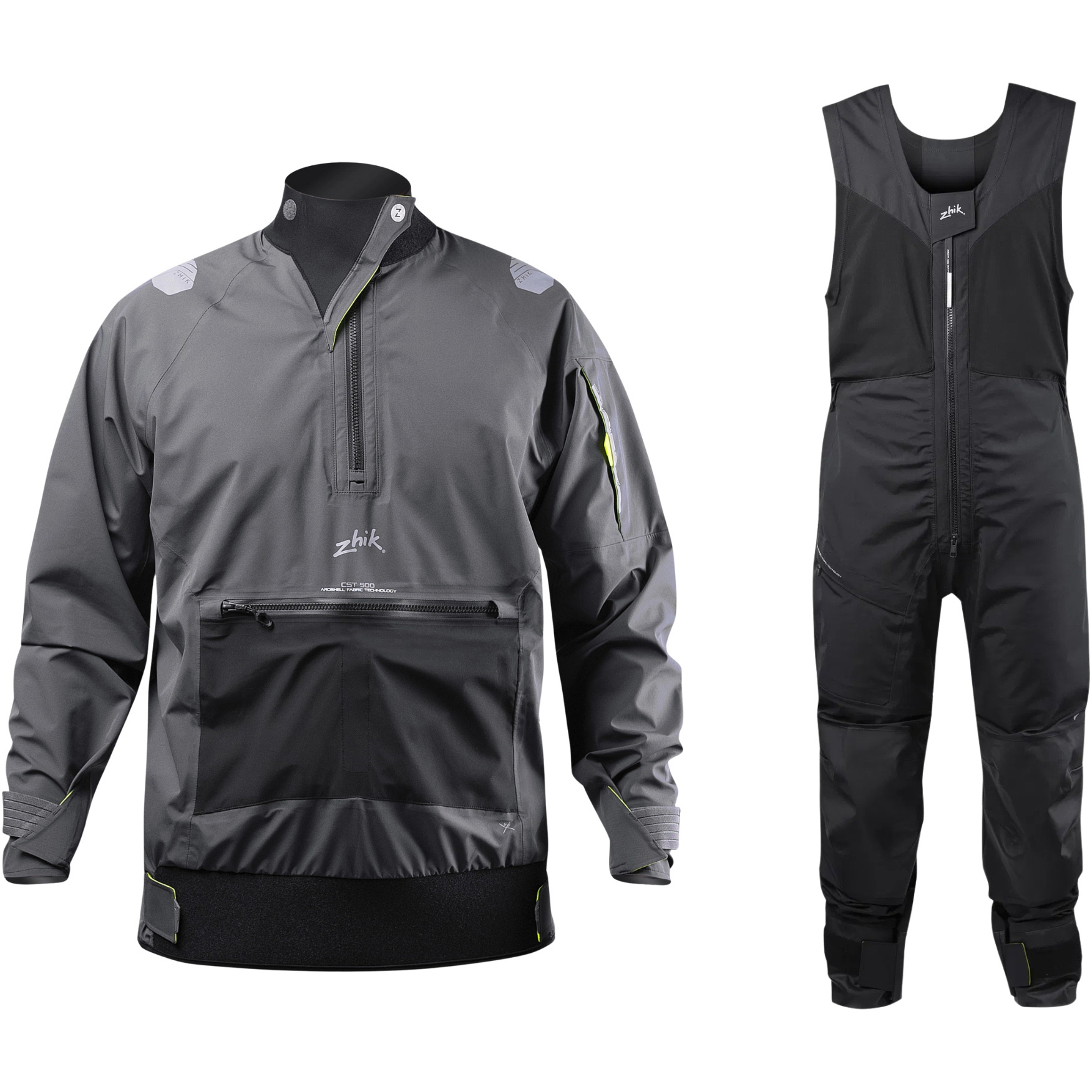 2026 Zhik CST500 Coastal Smock & Salopette Sailing Suit ZCST500SASCS - Black